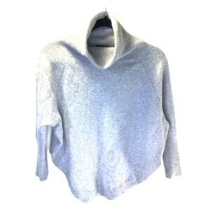 Magaschoni 100% Cashmere Oversized Heather Gray Turtleneck Casual Sweater XS